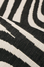 Melrose County Zebra Black Design Flatweave Indoor Outdoor Runner Area Rug 10mm Pile Height - 67/200Cm - thumbnail 3