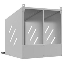 Walplus Chicken Nesting Box With 2 Compartments Galvanized Silver Metal - thumbnail 7