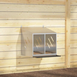 Walplus Chicken Nesting Box With 2 Compartments Galvanized Silver Metal - thumbnail 1