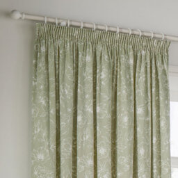 Wylder Nature Bella Floral Room Darkening Pencil Pleat Curtain Pair Sage (W)229Cm X (D)183Cm - thumbnail 2
