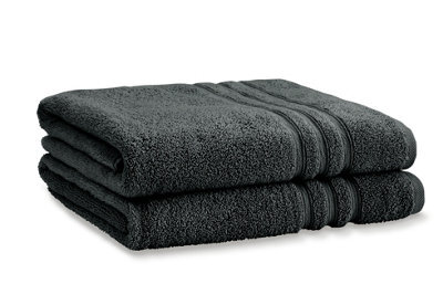 Catherine Lansfield Bathroom Zero Twist 500 Gsm Soft & Absorbent Cotton Bath Sheet Pair Charcoal Grey - image 1
