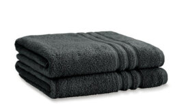 Catherine Lansfield Bathroom Zero Twist 500 Gsm Soft & Absorbent Cotton Bath Sheet Pair Charcoal Grey - thumbnail 1