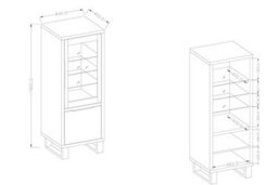 Arte Halle 05 Tall Display Cabinet W640mm H1900mm D450mm - Oak Wotan, Glass & Wooden Doors - thumbnail 3