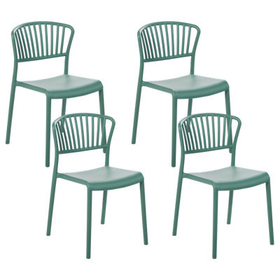 Beliani Set Of 4 Garden Chairs Gela Mint Green - image 1