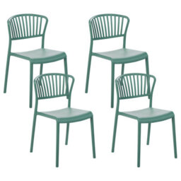 Beliani Set Of 4 Garden Chairs Gela Mint Green - thumbnail 1