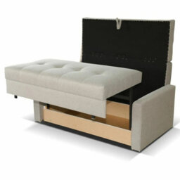 Sofa Bed With Sleeping Function Viva Lux Iii Light Grey Wooden Frame And Wavy Springs Freestanding Compact Settee For Guest Room - thumbnail 2