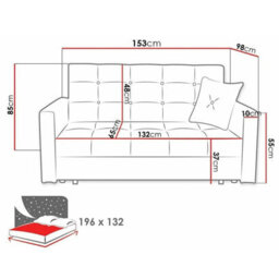 Sofa Bed With Sleeping Function Viva Lux Iii Light Grey Wooden Frame And Wavy Springs Freestanding Compact Settee For Guest Room - thumbnail 5