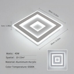 Pheashine Sleek 3-Tier Ceiling Light 42W 6500K Cool White 30Cm Ultra Thin Acrylic Flush Mount - thumbnail 2