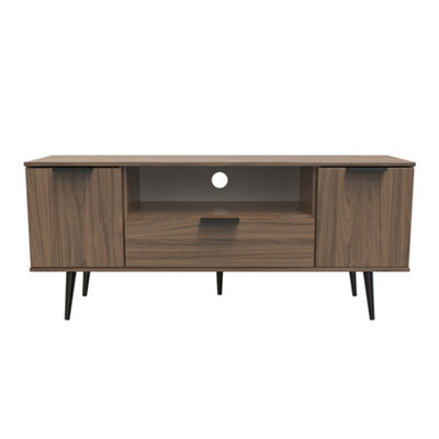 Fuji 2 Door 1 Drawer Wide Tv Unit In Carini Walnut (Ready Assembled) - image 1