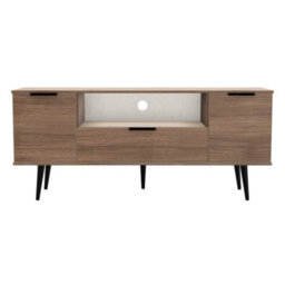 Fuji 2 Door 1 Drawer Wide Tv Unit In Carini Walnut (Ready Assembled) - thumbnail 7
