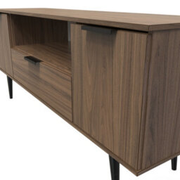 Fuji 2 Door 1 Drawer Wide Tv Unit In Carini Walnut (Ready Assembled) - thumbnail 4