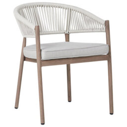 Beliani Garden Dining Set 6 Seater Flavia With Cushions Metal Taupe - thumbnail 6