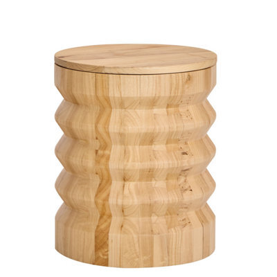 Nordlys Brown Solid Wood Pouf With Storage Modern Design Style Living Room - image 1