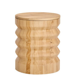 Nordlys Brown Solid Wood Pouf With Storage Modern Design Style Living Room - thumbnail 1