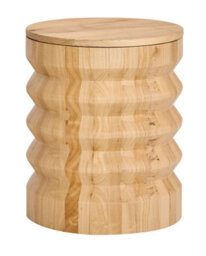 Nordlys Brown Solid Wood Pouf With Storage Modern Design Style Living Room - thumbnail 2