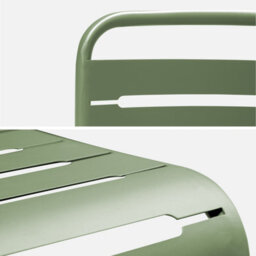 Sweeek - Pair Of Steel And Stackable Garden Chairs Amelia Green 44X52X79 Cm - thumbnail 4
