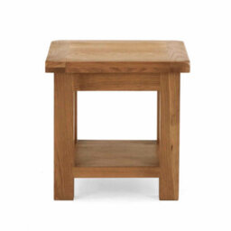 Zelah Oak 50Cm Lamp Side Table With Shelf - Fully Assembled By Roseland Furniture - thumbnail 4