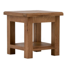 Zelah Oak 50Cm Lamp Side Table With Shelf - Fully Assembled By Roseland Furniture - thumbnail 1