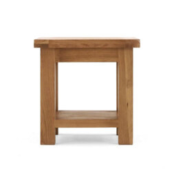Zelah Oak 50Cm Lamp Side Table With Shelf - Fully Assembled By Roseland Furniture - thumbnail 3