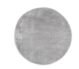 Comfy Washable Low Pile Living Room Area Rug - Anti-Slip Felt Backing Dark Grey 100Cm Diameter - thumbnail 2