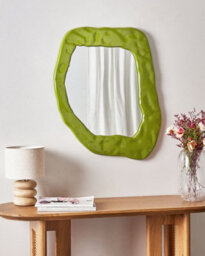 Beliani Wall Mirror Martyre 57 Cm 74 Cm Green - thumbnail 2
