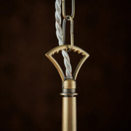 Anson Lighting Munson 5Lt Pendant Light Finished In Matt Antique Brass Plate And Vintage White Fabric - thumbnail 5