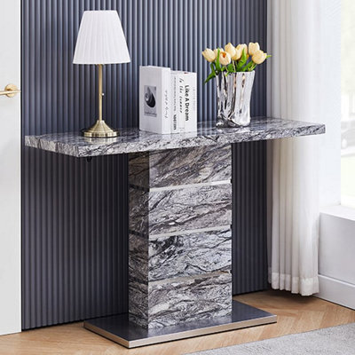 Furniture in Fashion Parini High Gloss Console Table In Melange Marble Effect - image 1