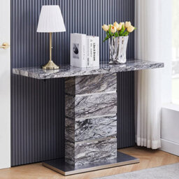 Furniture in Fashion Parini High Gloss Console Table In Melange Marble Effect