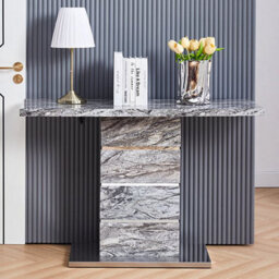 Furniture in Fashion Parini High Gloss Console Table In Melange Marble Effect - thumbnail 2
