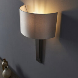 Luminosa Lighting Luminosa Olbia Wall Lamp Brushed Bronze Plate & Mink Satin Fabric - thumbnail 4
