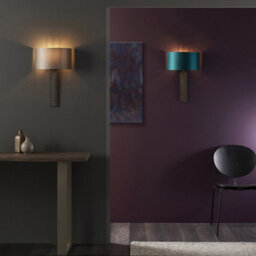 Luminosa Lighting Luminosa Olbia Wall Lamp Brushed Bronze Plate & Mink Satin Fabric - thumbnail 3