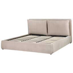 Beliani Ottoman Bed Velvet Bajonna 180 X 200 Cm (Eu Super King) Beige - thumbnail 7