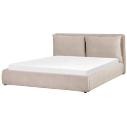 Beliani Ottoman Bed Velvet Bajonna 180 X 200 Cm (Eu Super King) Beige - thumbnail 4