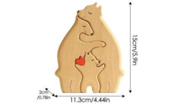 Diy Wooden Puzzle Mother Child Bear Set Embracing Bear Family Set Decoration  3Pcs - thumbnail 3