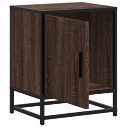 Berkfield Bedside Cabinets 2 Pcs Brown Oak 40X31X50 Cm Engineered Wood And Metal - thumbnail 9