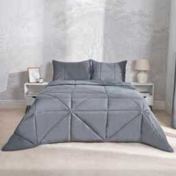 OHS Coverless Duvet Geo Quilted 7.5 Tog Bedding, Grey - Double - thumbnail 5