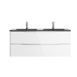 Plum&clay Eden Gloss White Wall Hung Vanity Unit With Grey Glass Basin (W)1200mm - thumbnail 5