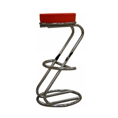 Lombardi Z Shaped Breakfast Bar Stool Faux Leather Red