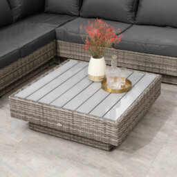 Outsunny 4Pcs Rattan Sofa Set Garden Furniture Set With Armrest Cushions Grey - thumbnail 9