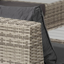 Outsunny 4Pcs Rattan Sofa Set Garden Furniture Set With Armrest Cushions Grey - thumbnail 8