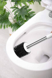Nicoman Squircle White Toilet Brush & Holder With Silicone Head - thumbnail 4