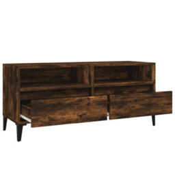 Berkfield Tv Cabinet Smoked Oak 100X34.5X44.5 Cm Engineered Wood - thumbnail 8