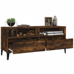 Berkfield Tv Cabinet Smoked Oak 100X34.5X44.5 Cm Engineered Wood - thumbnail 5