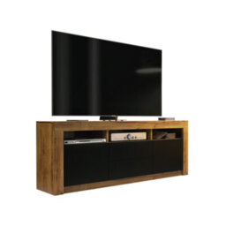 Modern Tv Unit 160Cm Oak With Matt Black Doors - Creative Furniture - thumbnail 8
