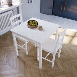 Lassic Vida Designs Yorkshire White Solid Pine 2 Seater Dining Set With 2 Chairs - thumbnail 6