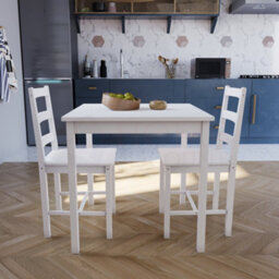 Lassic Vida Designs Yorkshire White Solid Pine 2 Seater Dining Set With 2 Chairs - thumbnail 5