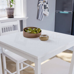 Lassic Vida Designs Yorkshire White Solid Pine 2 Seater Dining Set With 2 Chairs - thumbnail 3