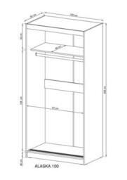 Sophisticated Alaska Sliding Two Door Wardrobe 1000mm X 2060mm X 620mm - Elegant Mirrored Storage Solution - thumbnail 4