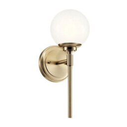 Luminosa Lighting Elstead Kichler Benno Bathroom Wall Lamp Contemporary Champagne Bronze 3000K Ip44 1X G9