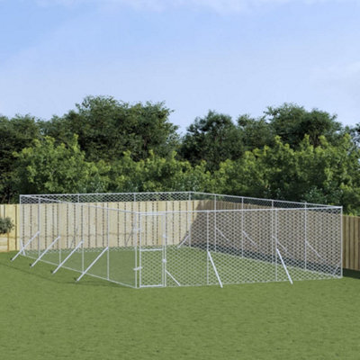 Walplus Outdoor Dog Kennel Silver 6X10X2 M Galvanised Steel - image 1
